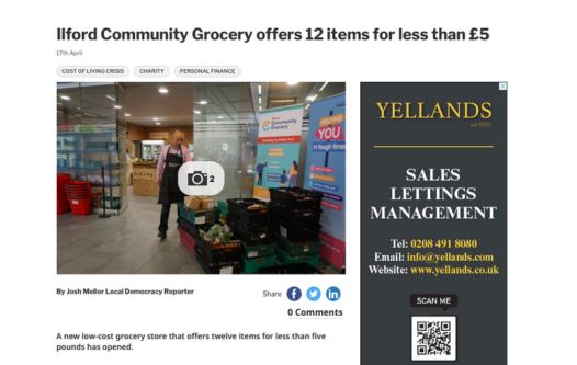 Ilford Community Grocery in Guardian Series